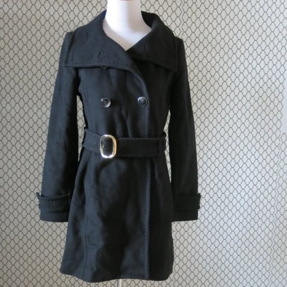 Aritzia TALULA BABATON Wool Cashmere Blend Black Coat Jacket - Size Small